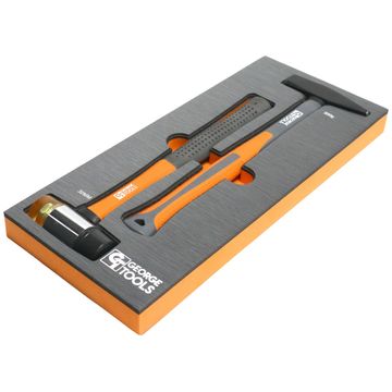 George tools 2-delige gereedschapsset - hamerset in foam inlay