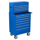 George Tools gereedschapswagen met kist 13 laden blauw