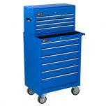 George Tools gereedschapswagen met kist 12 laden blauw
