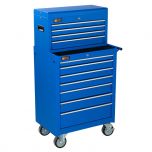 George Tools gereedschapswagen met kist 11 laden blauw