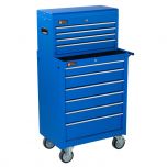 George Tools gereedschapswagen met kist 10 laden blauw