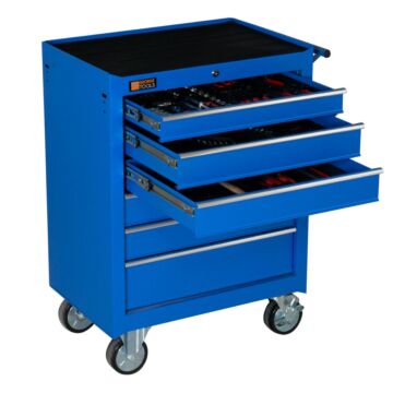 George Tools gereedschapswagen 6 lades blauw - gevuld 144 delig