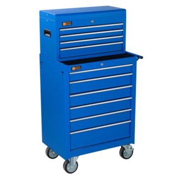 George Tools gereedschapswagen met kist 10 lades blauw