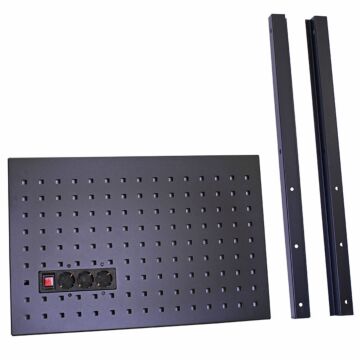 Kraftmeister Premium / Pro gereedschapswand halfhoog met stopcontact zwart